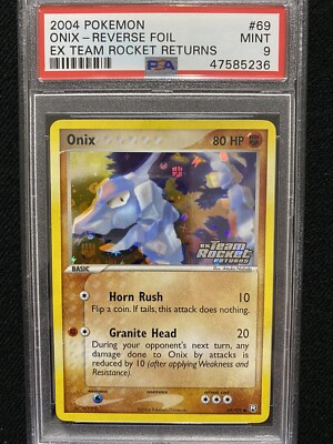 2004 Pokemon EX Team Rocket Returns Onix Reverse Foil 69/109 PSA 9