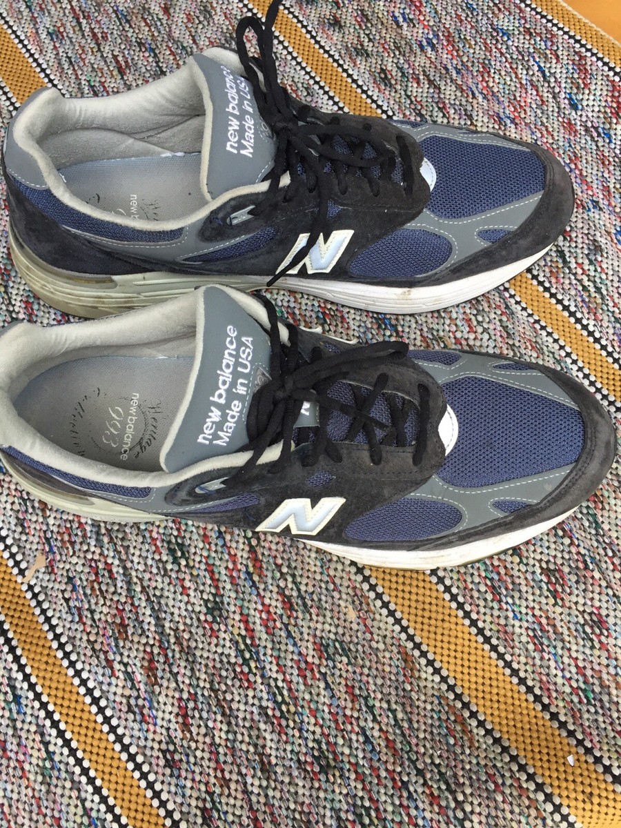 New Balance 993 USA Running Shoes $174 Navy Blue/Black MR993NV 44