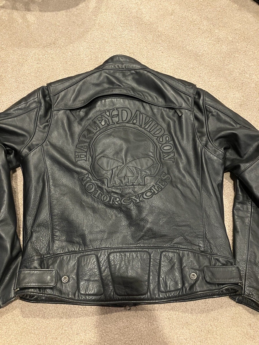 Harley-Davidson Willie G Reflective Skull Leather Jacket w Liner