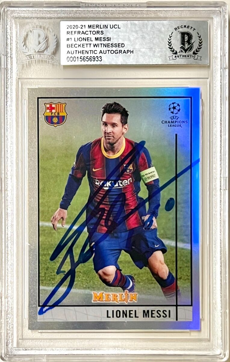 2020-21 Topps Merlin Refractors #1 Lionel Messi Signed Barcelona