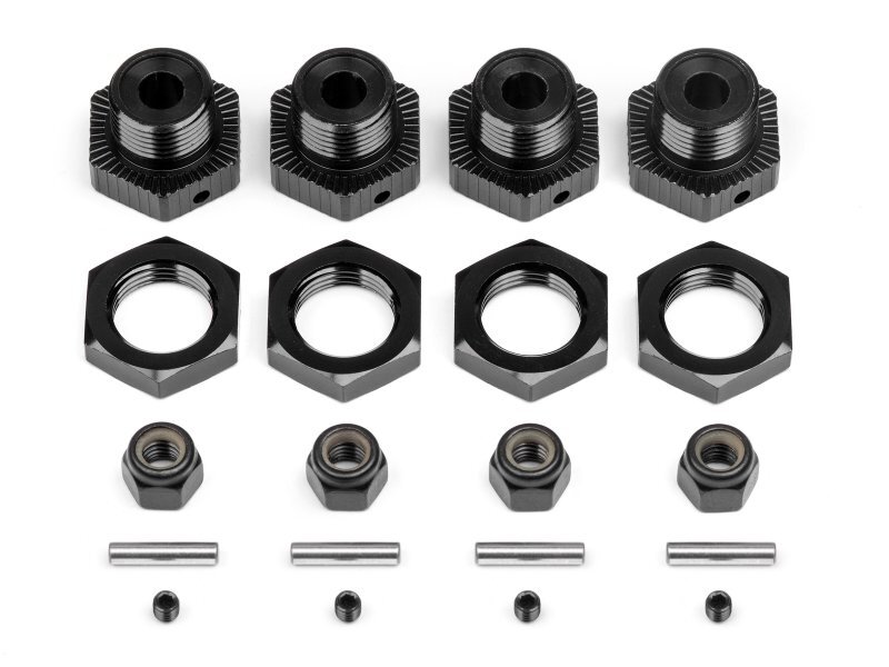 HPI Racing Savage X/XL Black Alloy 17mm Wheel Hex Conversion Set