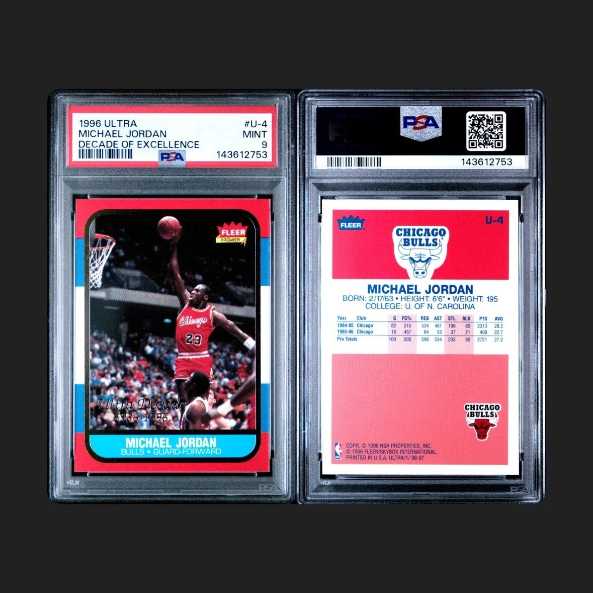 Fleer Michael Jordan 9 Graded Basketball Sports Trading Cards