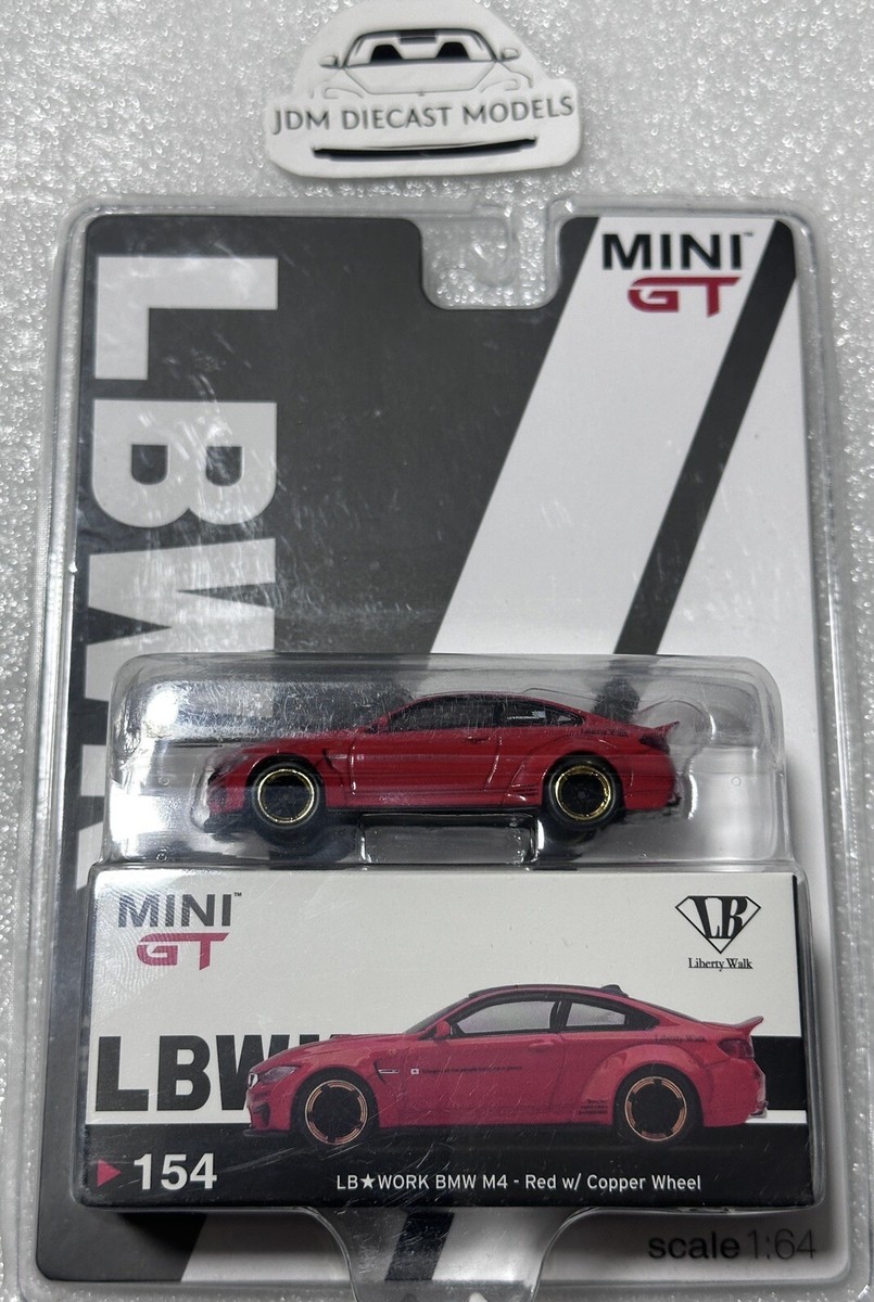 Mini GT #154 LB Works BMW M4 - Red w/Copper Wheels Japan LBWK