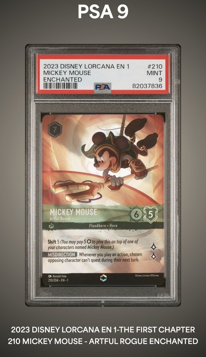 PSA 9 - Disney Lorcana Mickey Mouse Artful Rogue Enchanted First