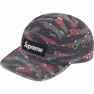 Supreme Military Camp Cap Hat - Red Tiger Camo - SS24 New