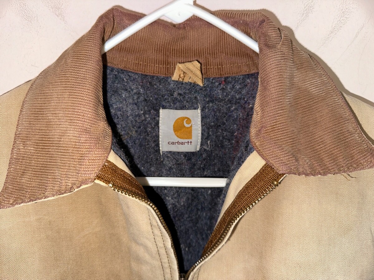 Vintage CARHARTT Thrashed Duck Blanket lined Detroit Jacket M/L