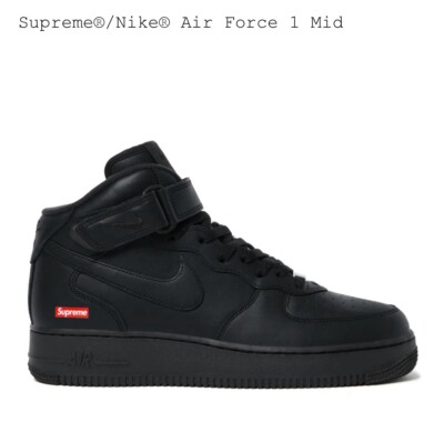 Brand New Supreme® x Nike® Air Force 1 Mid Black - Size 9.5