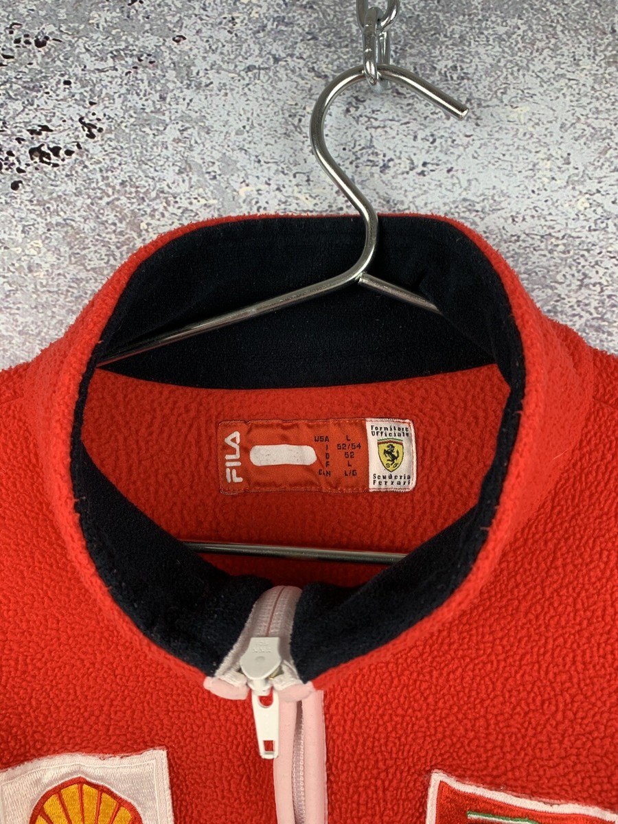 FILA FERRARI SHELL VODAFONE VINTAGE RED 1/4 FLEECE SWEATER