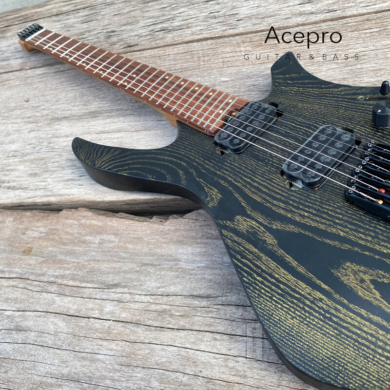 Acepro Pro Headless Electric Guitar Jumbo Stainless Steel Oblique