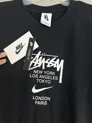 NWT Stussy x Nike Tee Black Men's Small (fits Medium