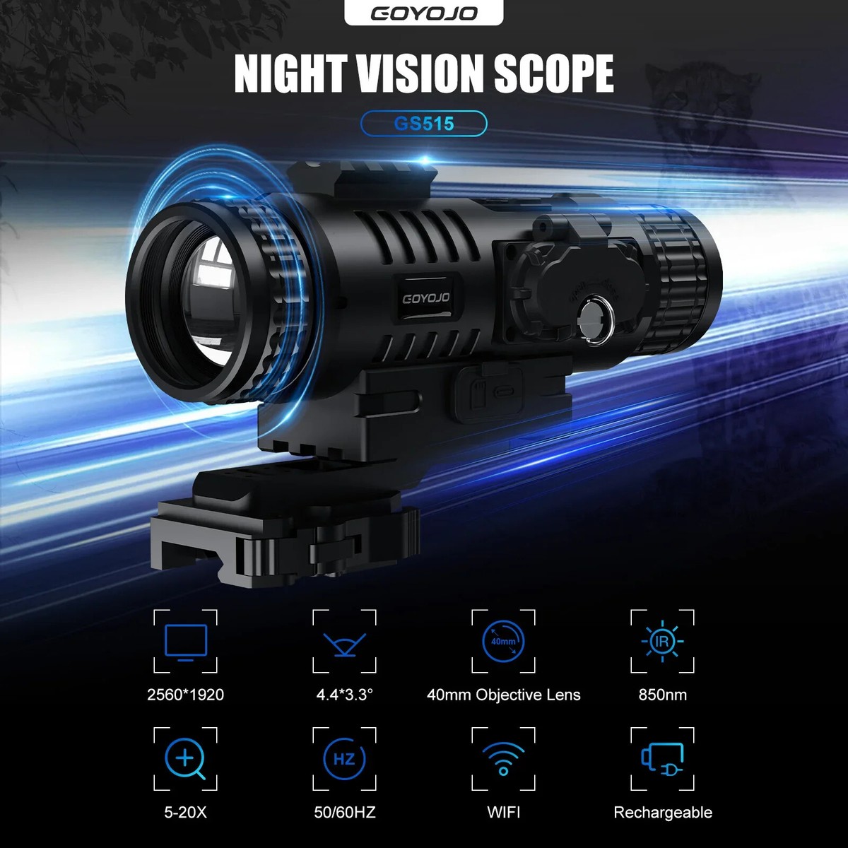 Night Vision 2560x1920 Hunting Telescopes HD 5-20X WIFI Thermal