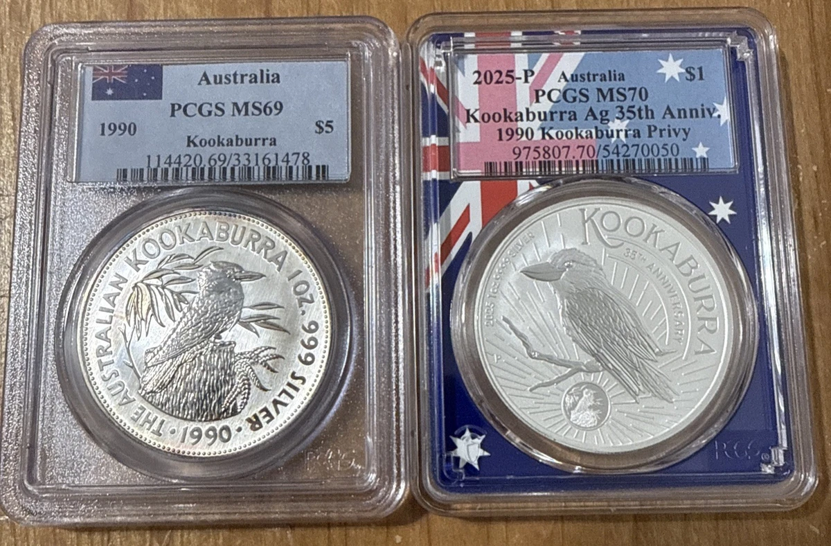 Australian Kookaburra MS 70 Graded PCGS Certified Silver Bullion
