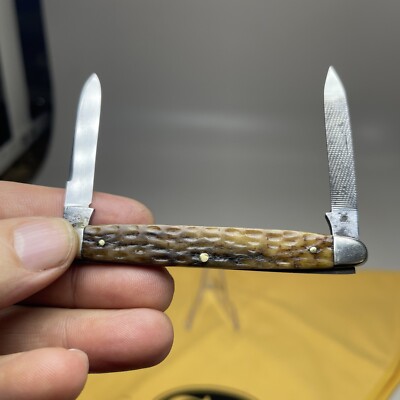 vintage CASE TESTED 1920-1940 knife 6271 FLP GREEN BONE knife Very