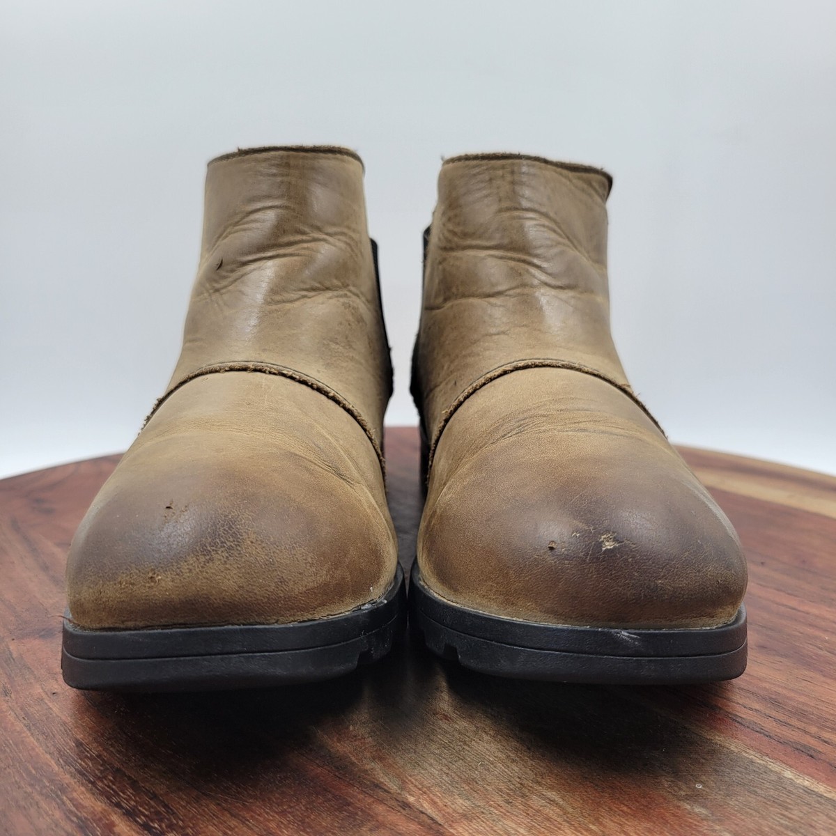 Sorel Emelie Chelsea Boots Women 7.5 Brown Leather Booties