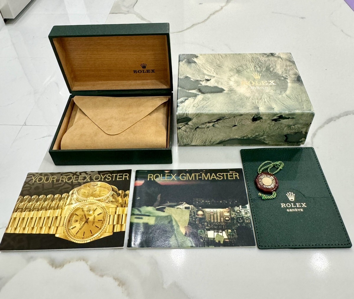 Original Vintage Rolex GMT Master Watch Box Booklet SET Pepsi Coke