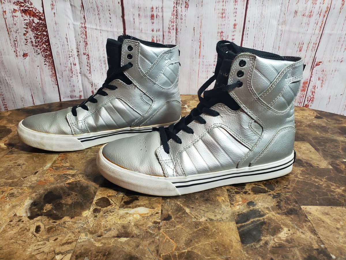 Supra Shoes Women's Size 5 Muska 001 Silver High Tops Skate