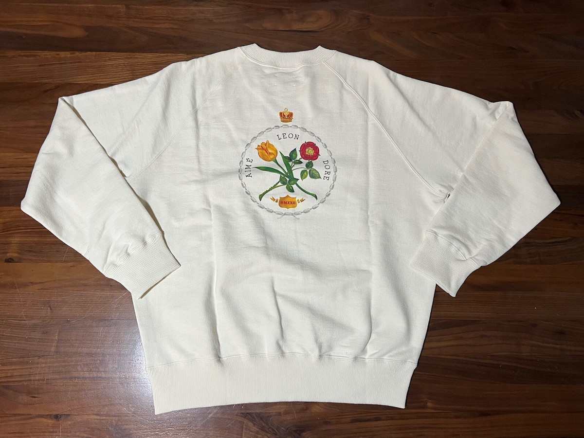 Aimé Leon Dore ALD Classic Painted Crest Logo Cream Crewneck