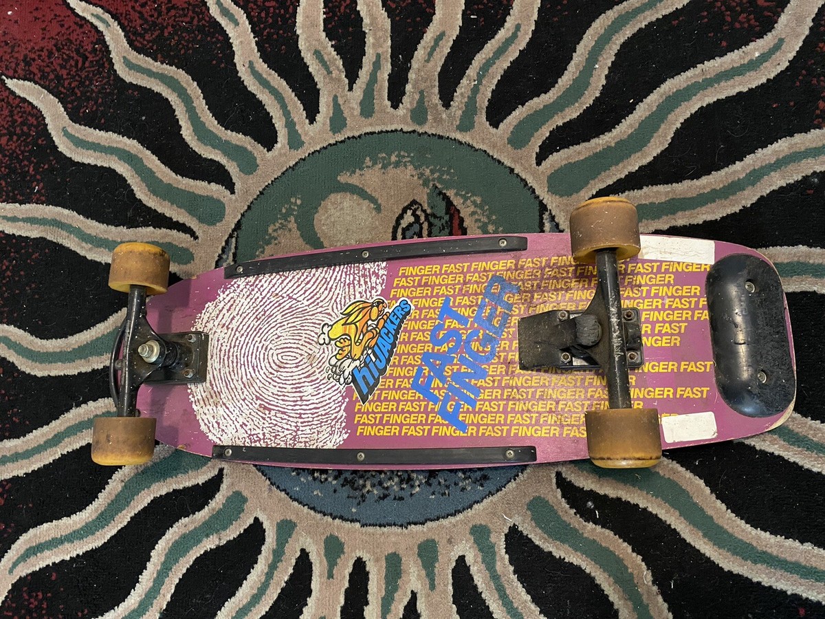 Vintage 80s Skateboard Fast Finger Print RARE Pink Deck Original
