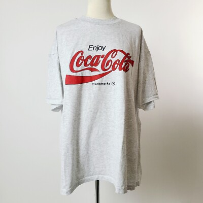 Vintage 80s 90s Enjoy Coca Cola T Shirt White Made in USA Single