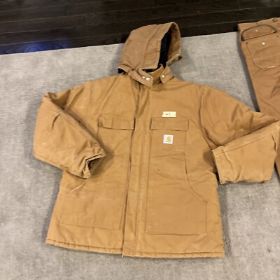 Carhartt Men's Blanket Lined Work Jacket Size 48 & Brush Pants