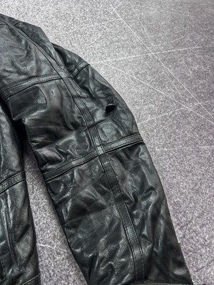 VTG STREETWEAR STYLE OPIUM LEATHER HOOD FUR JACKET 90S Y2K / Size