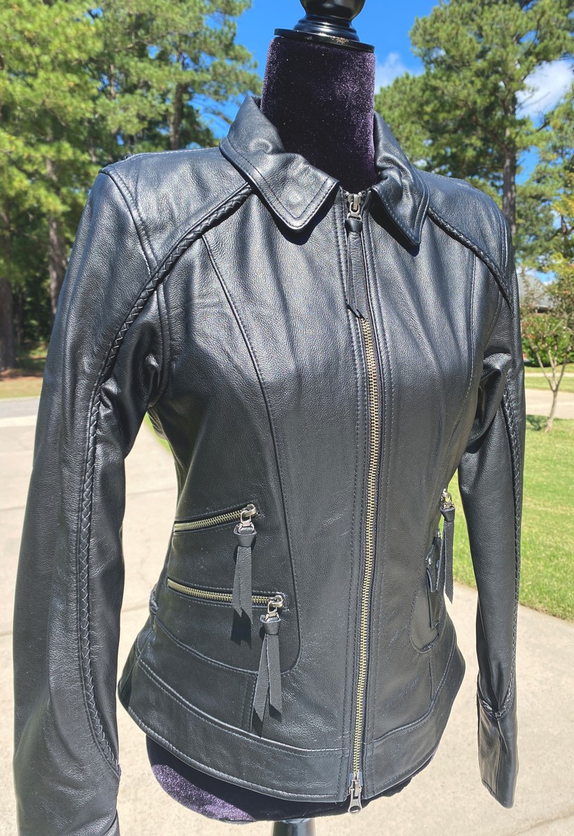 Harley Davidson Women HERITAGE Leather Jacket Black Small 98064