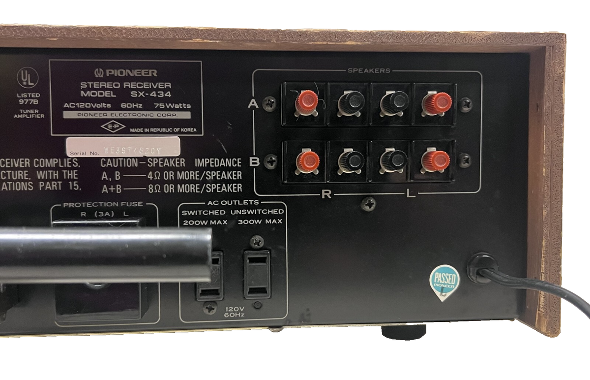 Vintage Pioneer SX-434, 15W AM/FM Stereo Receiver, 1974, Pro