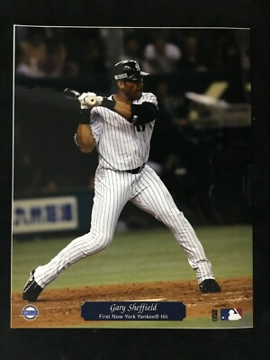 Gary Sheffield New York Yankees First Hit Baseball 8x10 Color