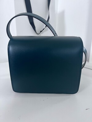 CELINE Small Classic Box Shoulder Bag Calfskin Leather Dark Green