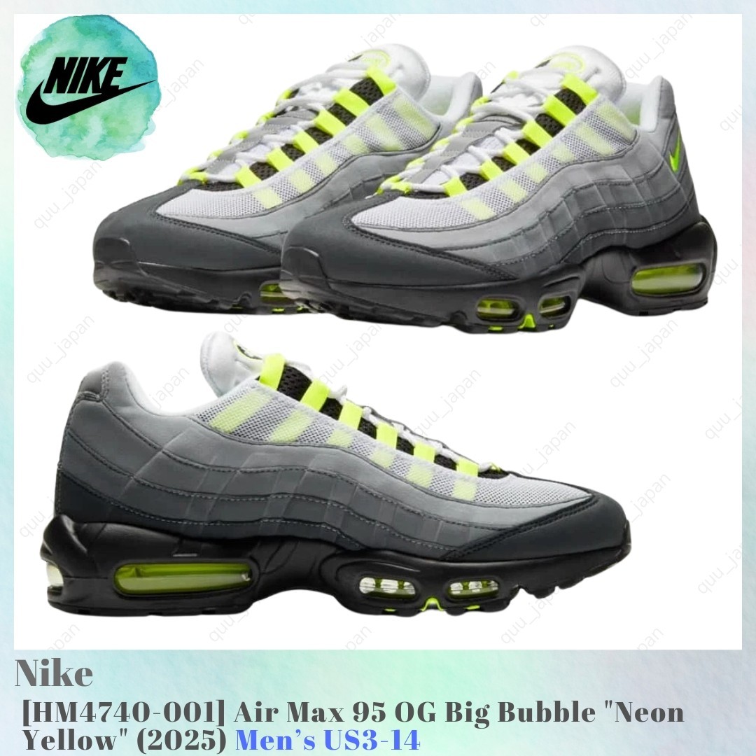 Nike Air Max 95 OG Big Bubble Neon Yellow 2025 HM4740-001 Men's