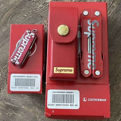 Limited Edition Leatherman Rebar Supreme Red & Squirt PS4 Supreme