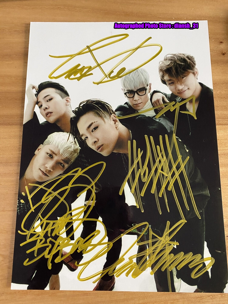 BigBang Autographed Group Photo 5*7 K-POP Collection G dragon Hand