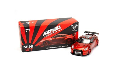 MINI GT 77 LB WORKS Nissan GT-R (R35) Candy Red Type 1, Rear Wing