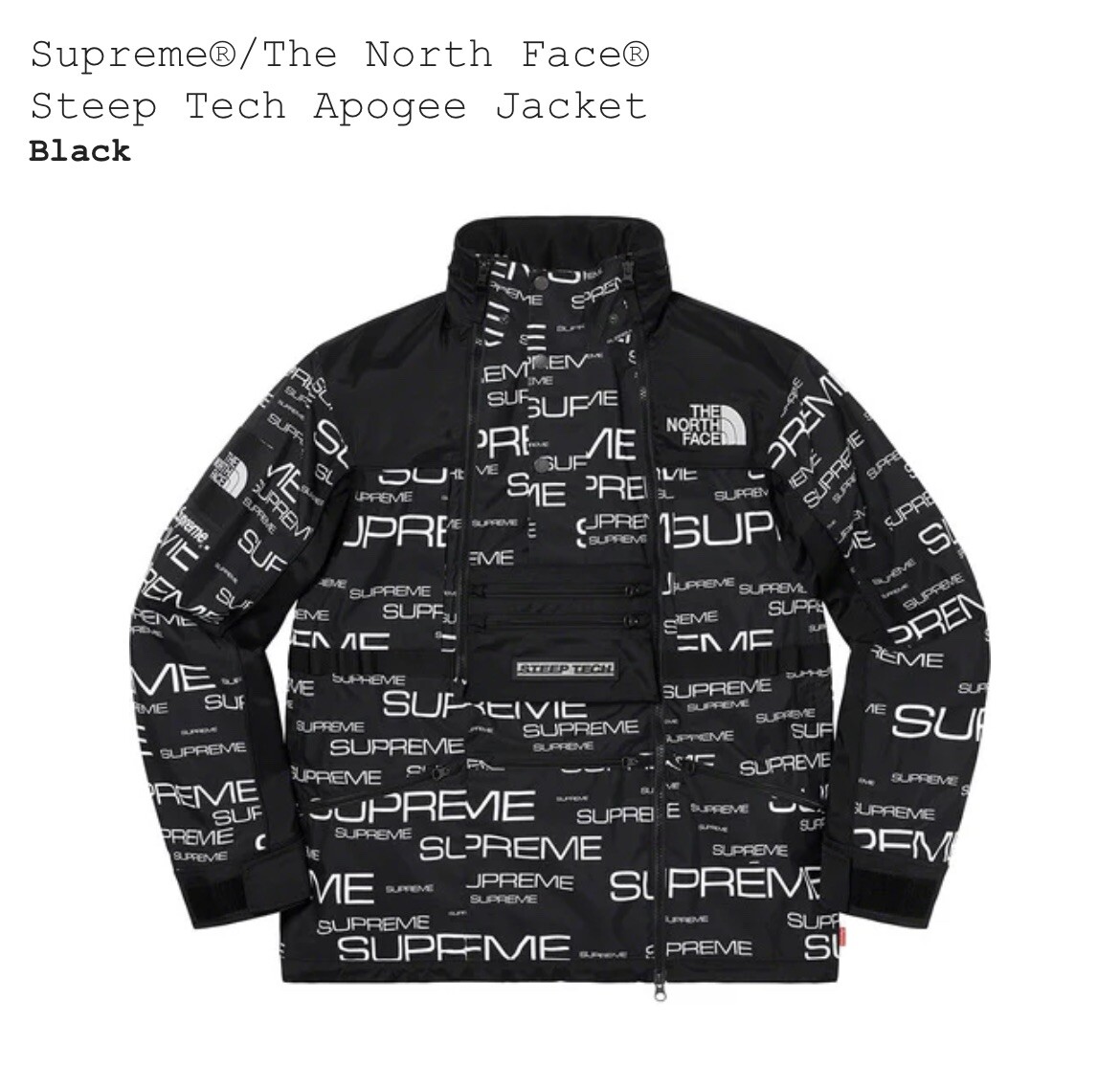 Supreme x The North Face Steep Tech Apogee Jacket Size Medium FW21