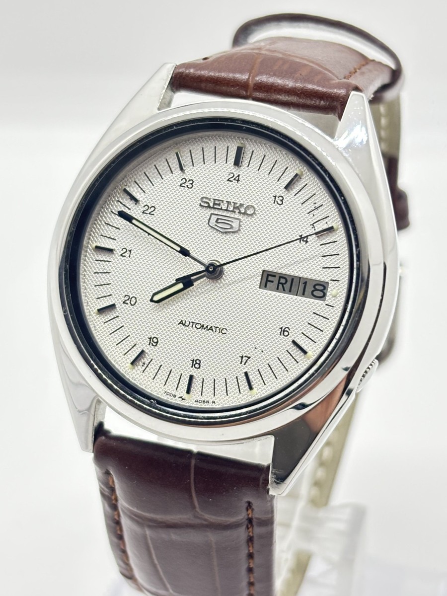 Mint] Vintage Seiko 5 7009-3040 Auto Day/Date White Dial Men's