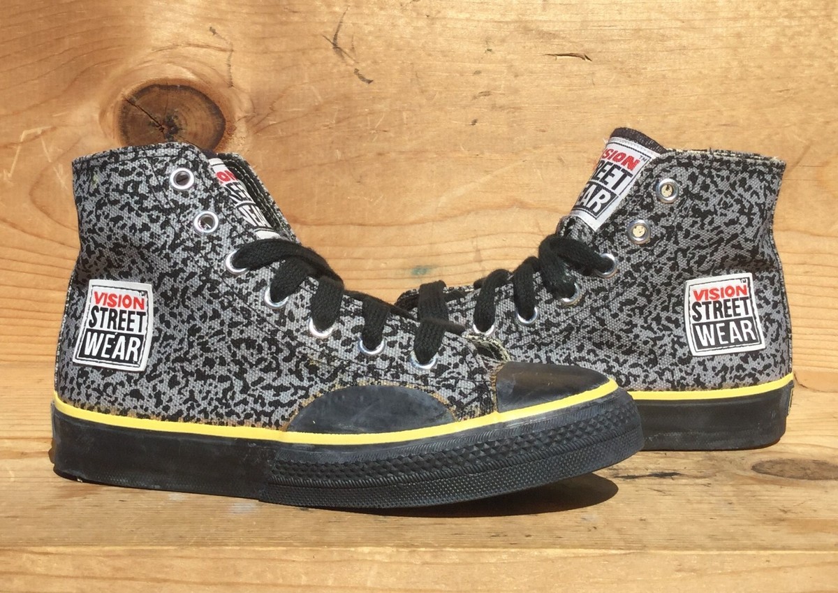 Vtg 1986 Vision Street Wear Canvas Hi Grey Stipple Original Not