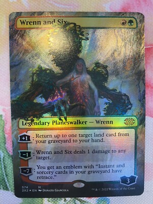 WRENN AND SIX *TEXTURED FOIL* Borderless Art 2X2 MTG MT/NM Double