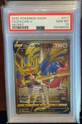 Pokemon TCG Zacian V Gold Secret Rare 211/202 PSA 10 Gem Mint | eBay