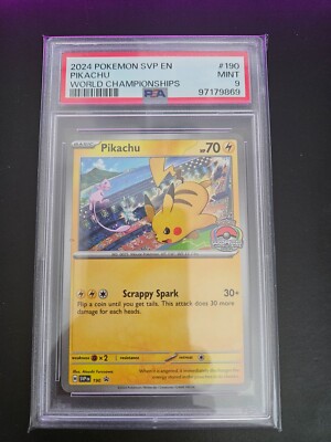 Pokemon TCG Pikachu World Championships 2024 Promo # 190 PSA 9