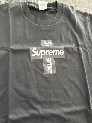 Supreme Cross Box Logo Tee Black White F/W 20 | eBay