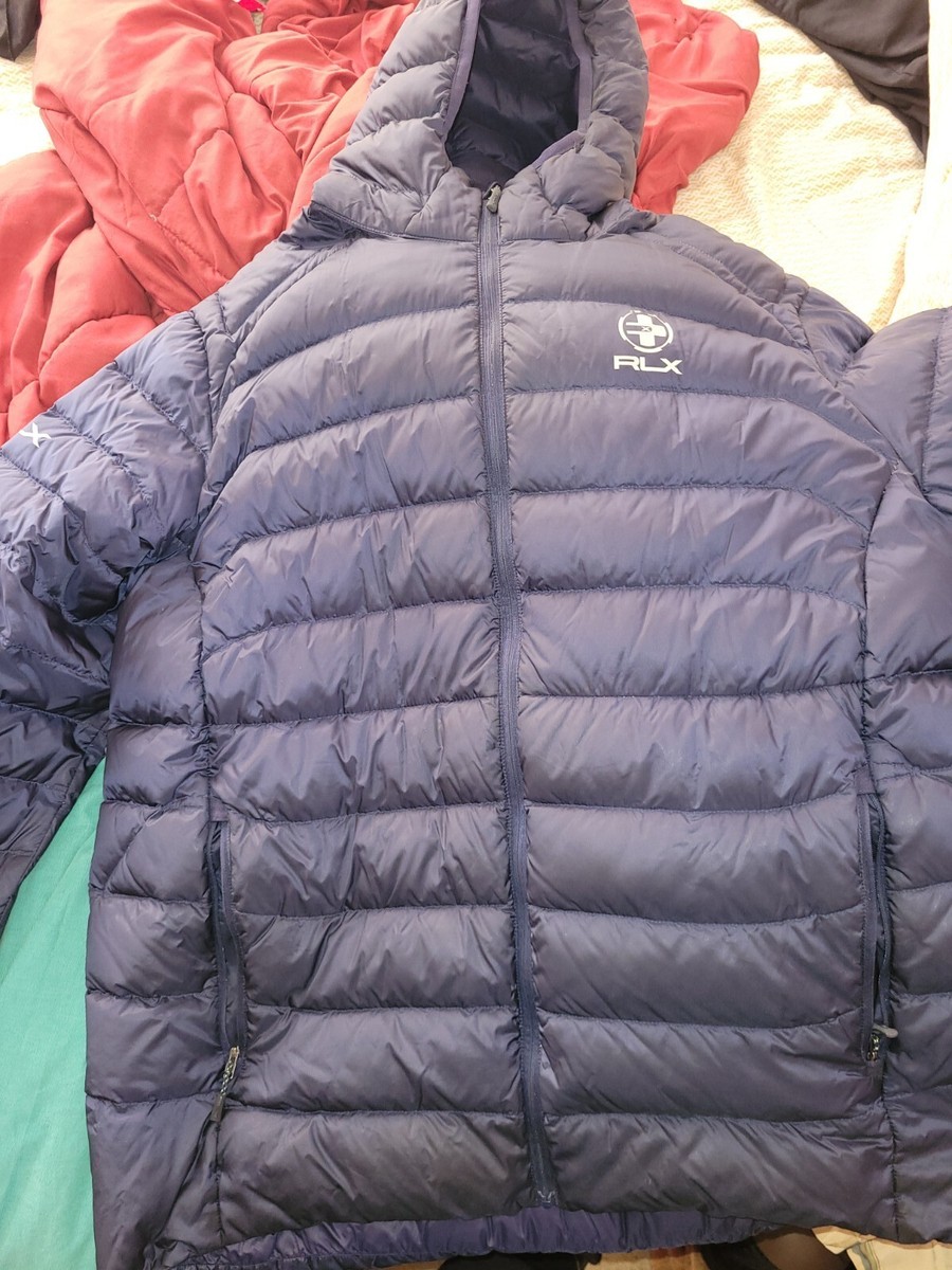 RALPH LAUREN RLX Packable Quilted Down 730 Fill Hooded Jacket Blue