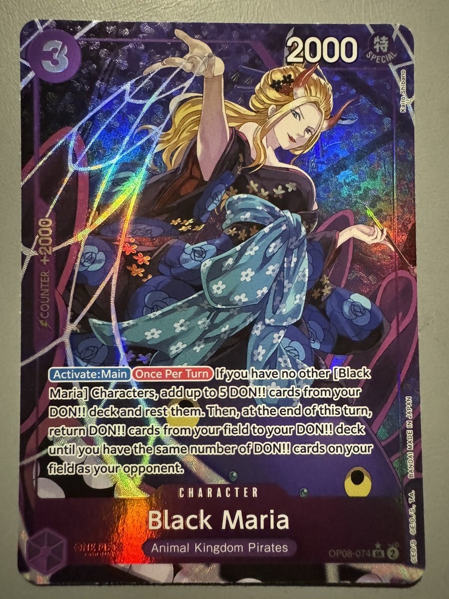 ONE PIECE CARD GAME BLACK MARIA (PURPLE) OP08-074 P-SR AA (ENGLISH