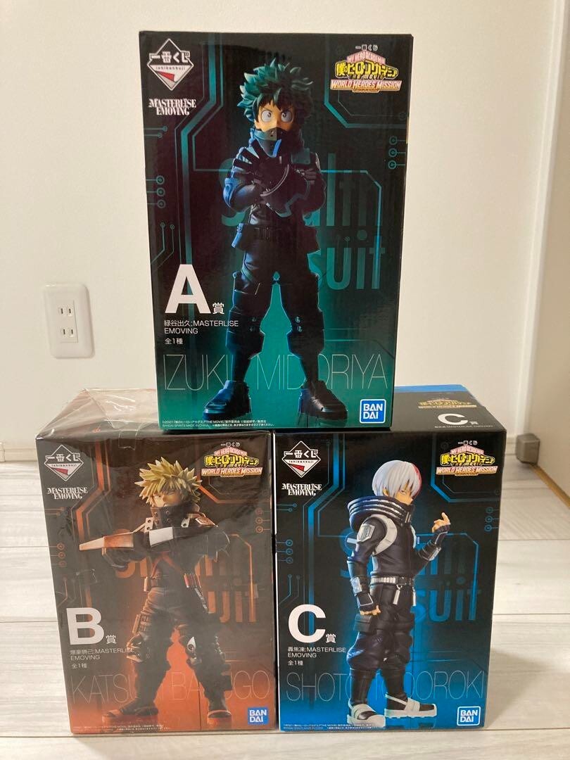 My Hero Academia Ichiban Kuji WORLD HEROES MISSION Set of 3 Figure