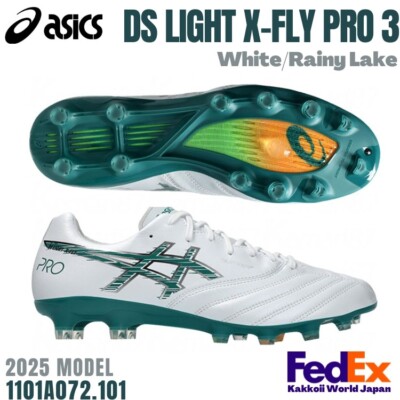 ASICS Soccer Cleats DS LIGHT X-FLY PRO 3 White/Rainy Lake 1101A072