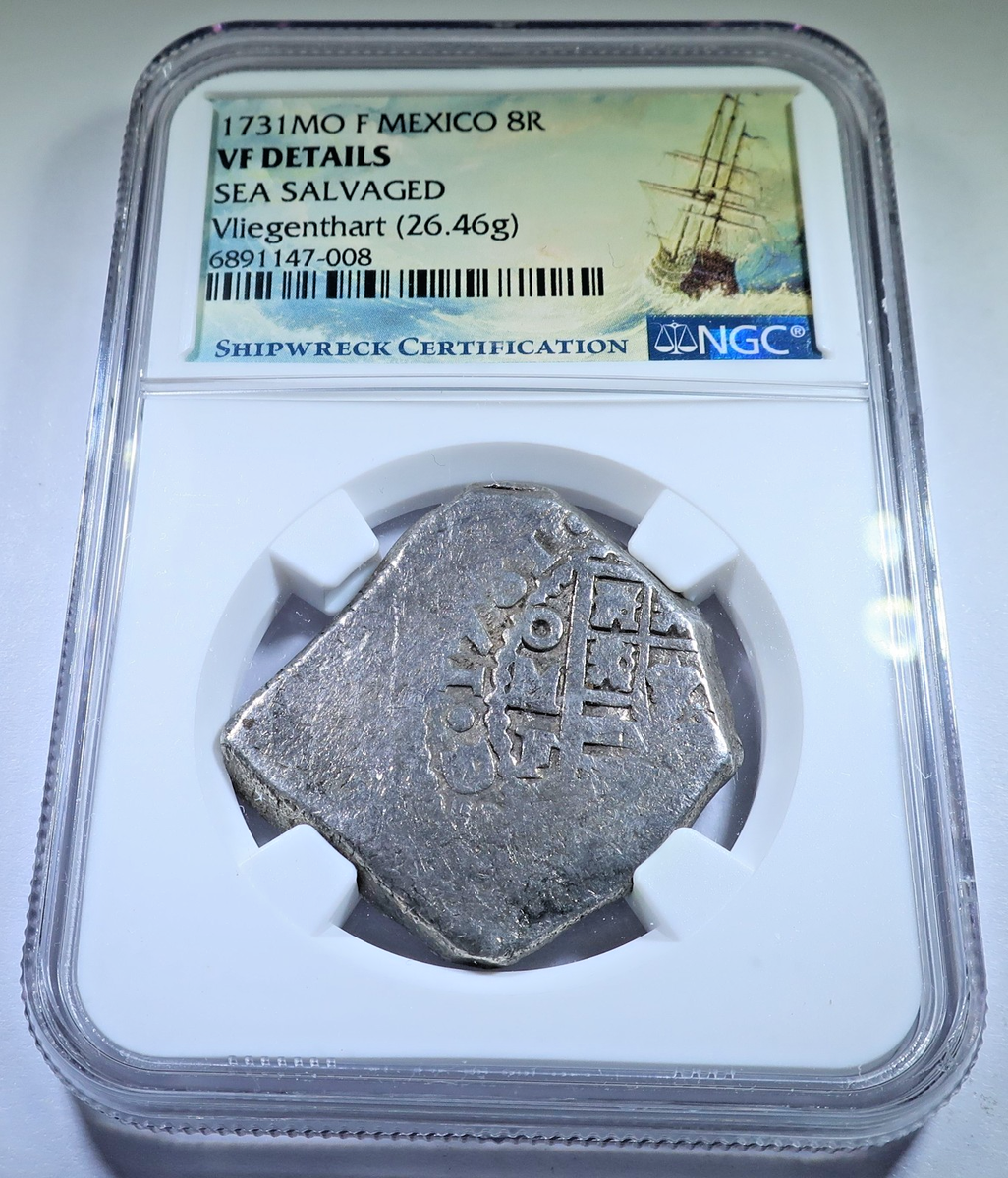 NGC Vliegenthart Shipwreck 1731 Mexico Silver 8 Reales Spanish