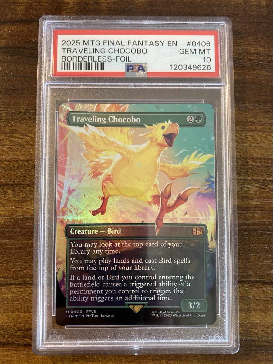MTG✨TRAVELING CHOCOBO Brdless/Ext Art FOIL✨FIN Final Fantasy