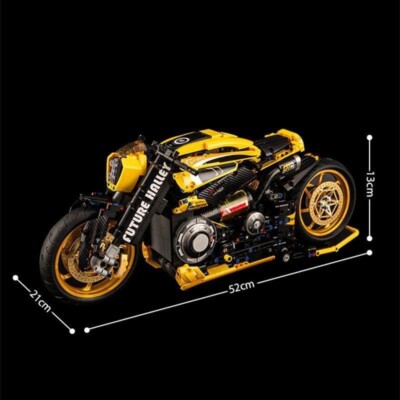 Cyberpunk 2077 Future Harley Bike 1:8 Scale Model Building Brick