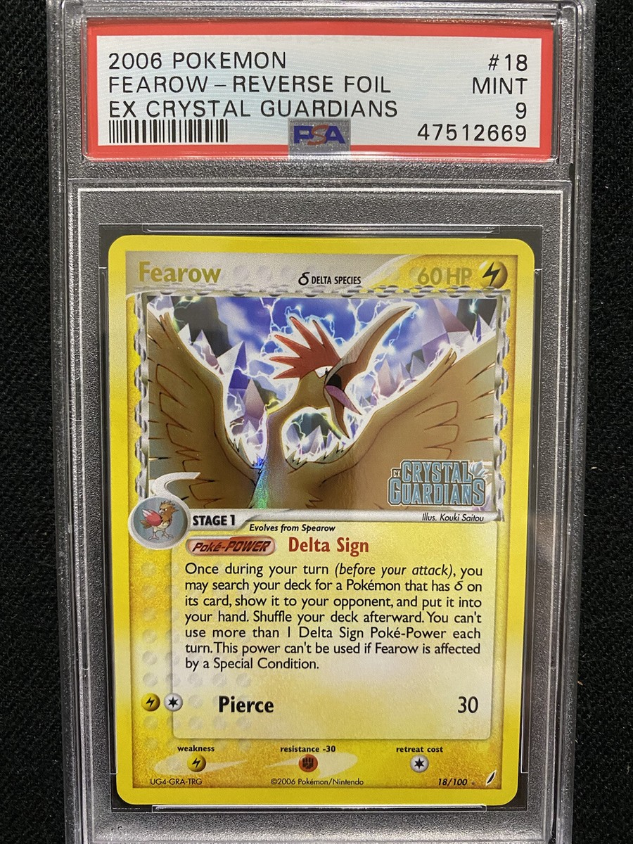 2006 Pokemon EX Crystal Guardians Fearow Reverse Foil 18/100 PSA 9