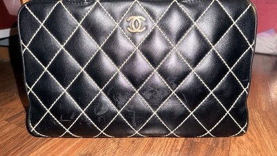 Vintage Chanel Surpique Quilted Leather Black Bowler Bag 2002 Karl