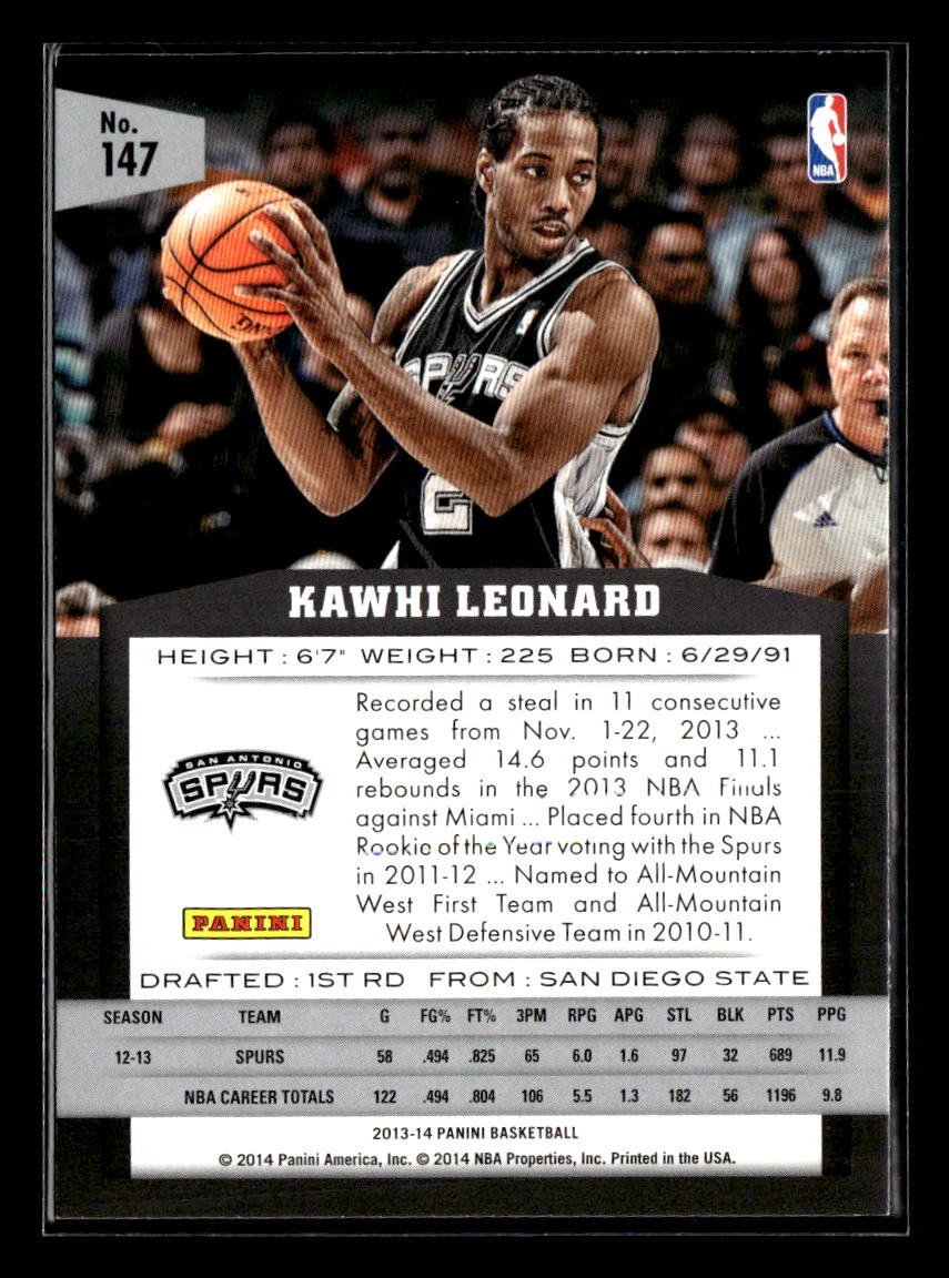 2013-14 Panini #147 Kawhi Leonard | eBay